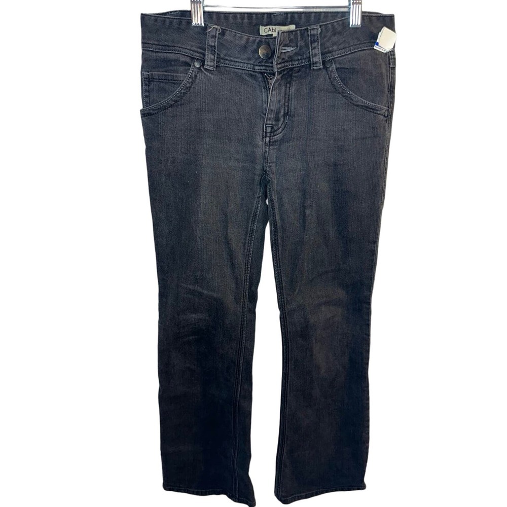 Cabi jeans Women's 4 Black Flare Leg Dark Wash Cotton Blend Stretch Bell Wide